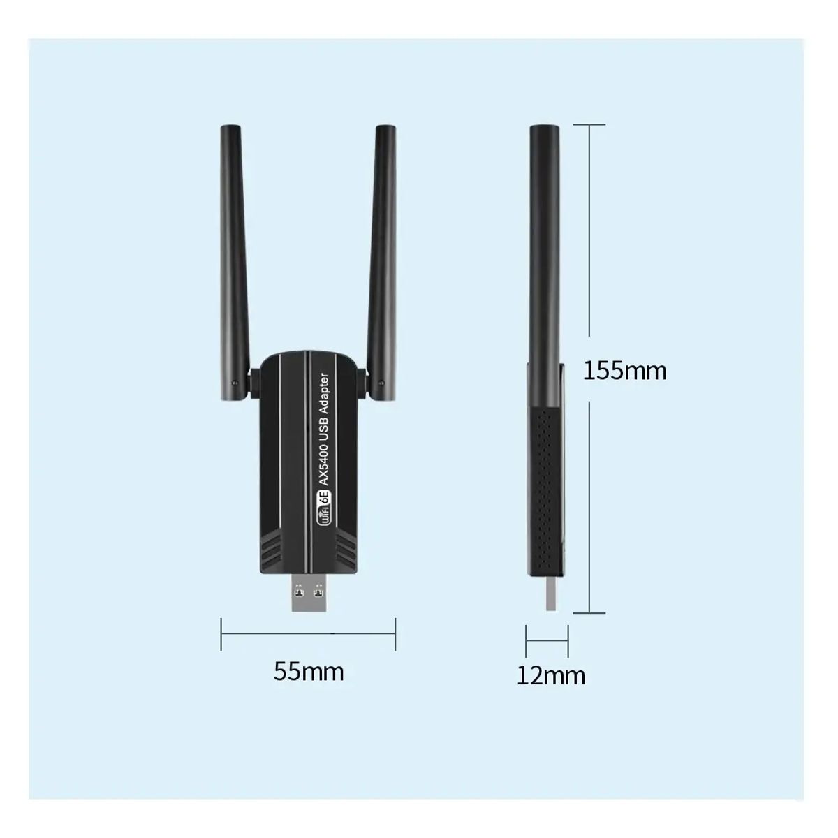 ATURE - Adaptador Antena Wifi6e Ax5400mbps 24ghz 5ghz 6ghz Usb3 Pc