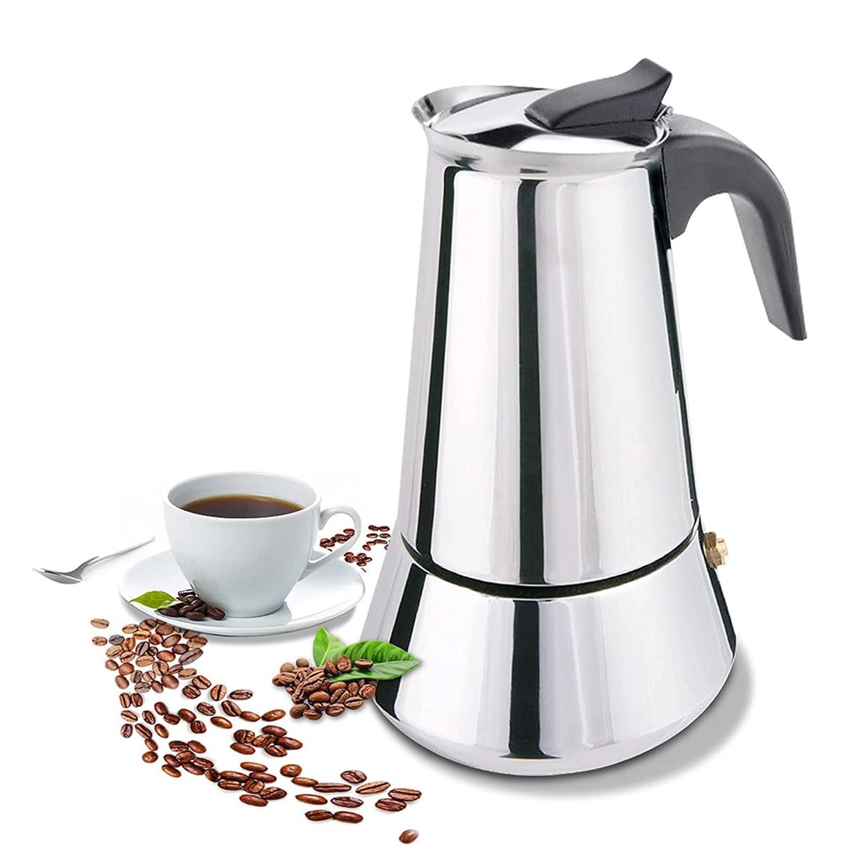 WELDMON - Cafetera Italiana de Café de Acero Inoxidable con Filtro Permanente