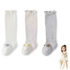 ATURE - 3u Calcetín Medias De Bebé Velvet De Coral Encaje Engrosado