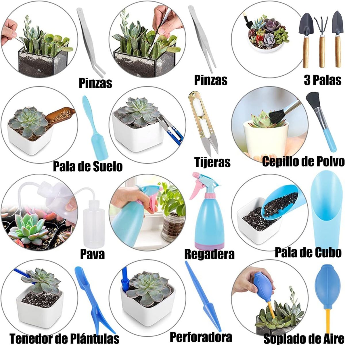 WELDMON - 21Pcs Mini herramientas de jardín