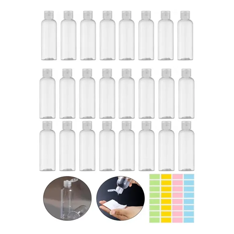 ATURE - Set 24 Botella Plástico Transparente De Viaje Dispensadora