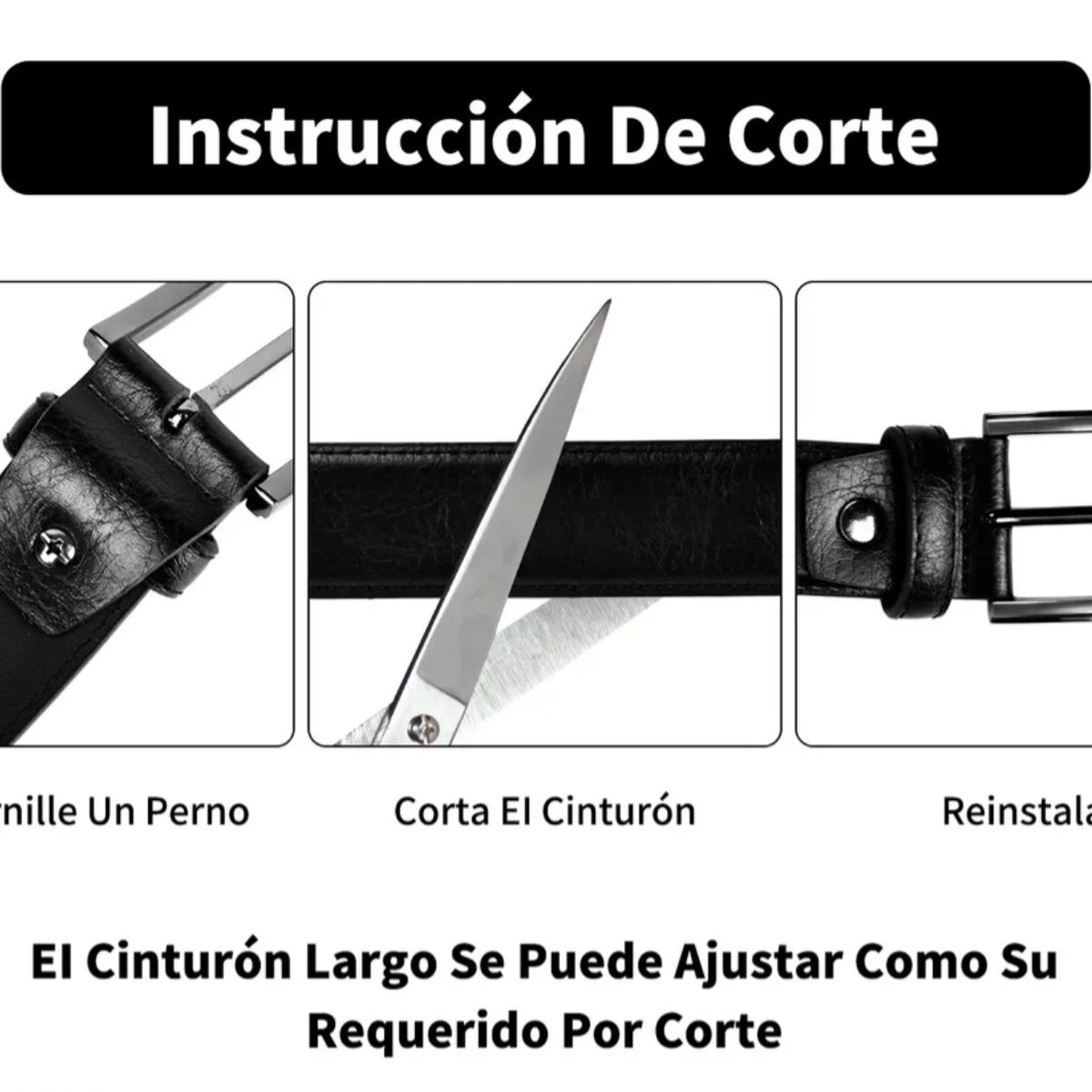 ATURE - Cinturón De Los Hombres De Cuero De Vaca Casual 130cm