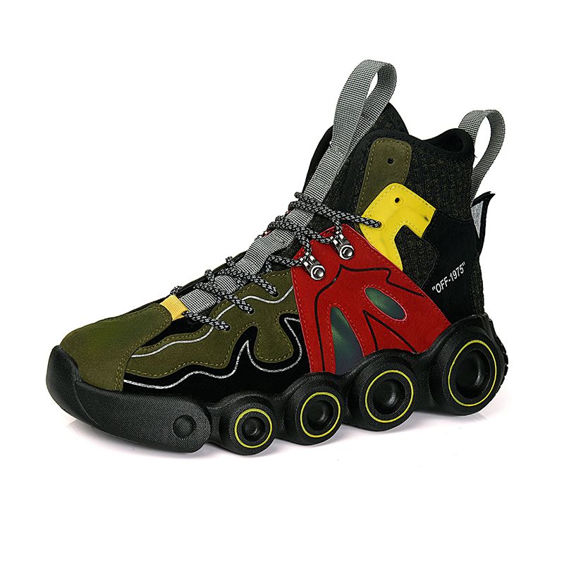 DANWEILE - Zapatos casuales de caña alta para hombre - Verde