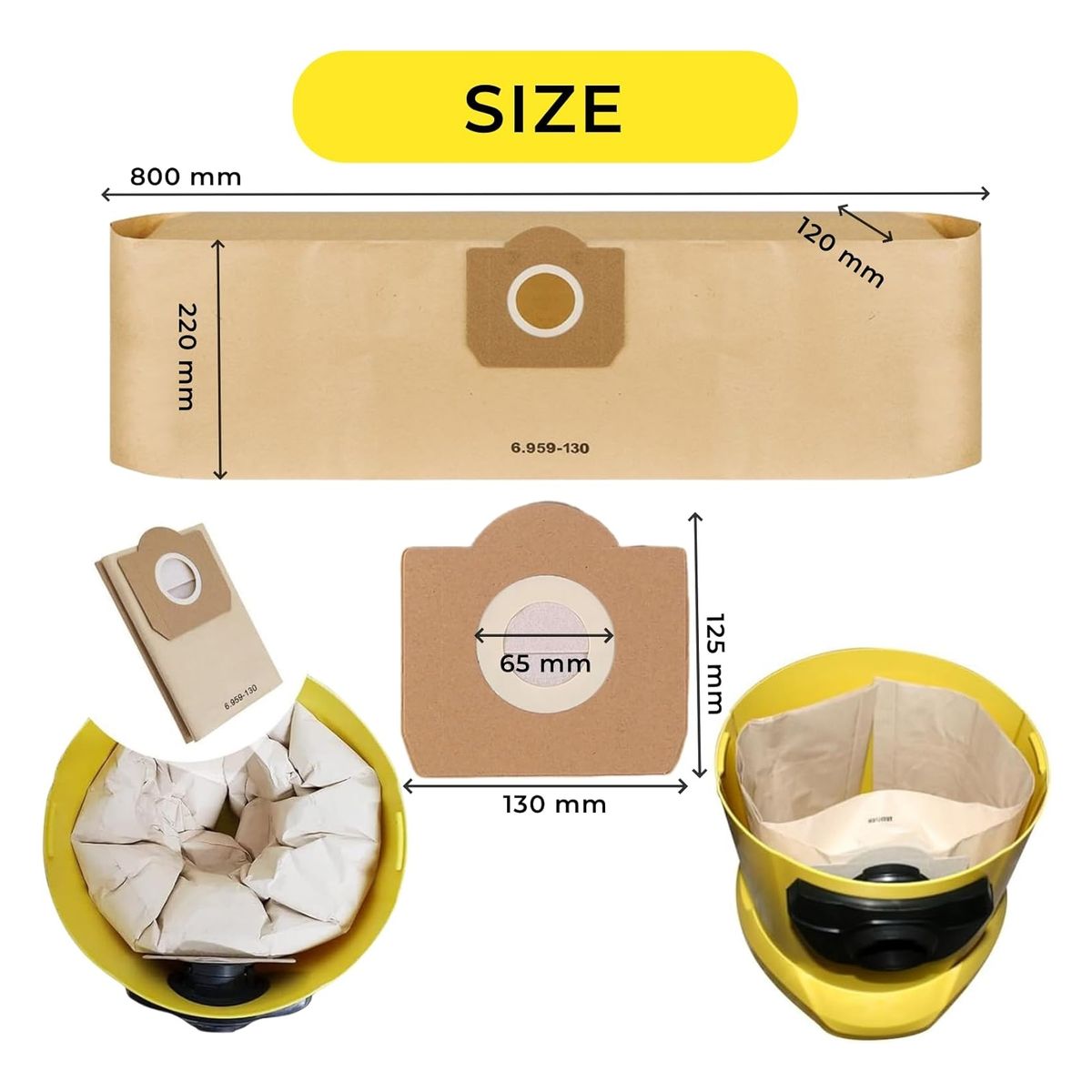 KINDA NICE - 5u Repuesto Aspiradora Karcher Wd3 Bolsa De Filtro