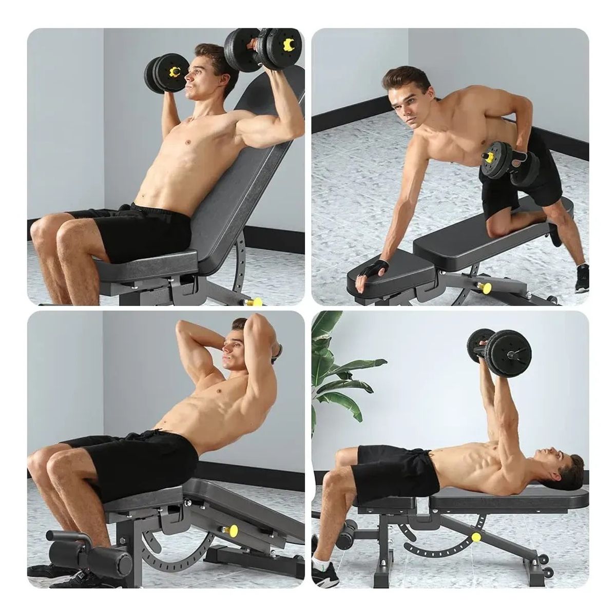 KUANGYE - Banco Ajustable Profesional Inclinado 400kg Negro