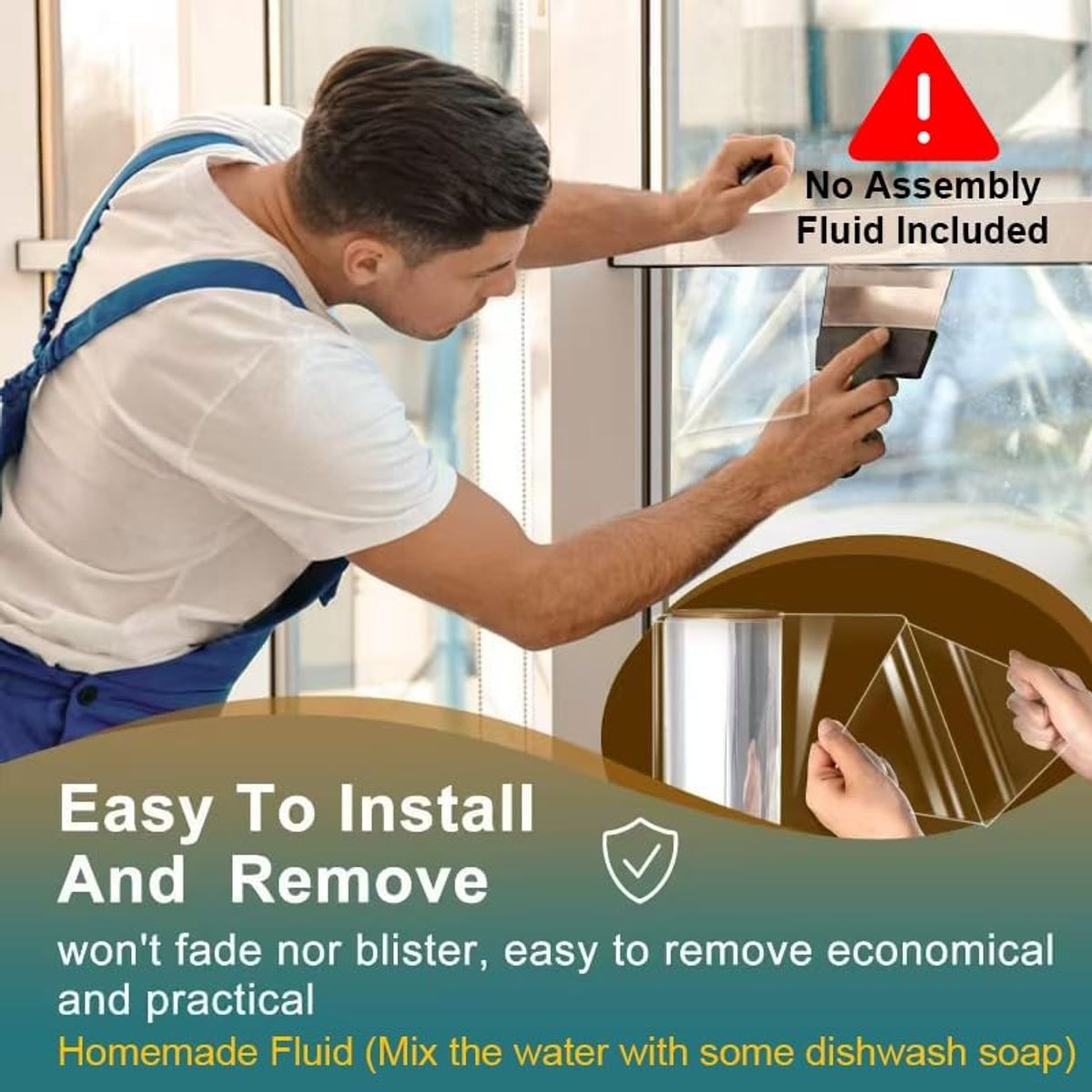 KUANGYE - Rollo 10mt Lamina De Seguridad Para Vidrios Ventana Lamina