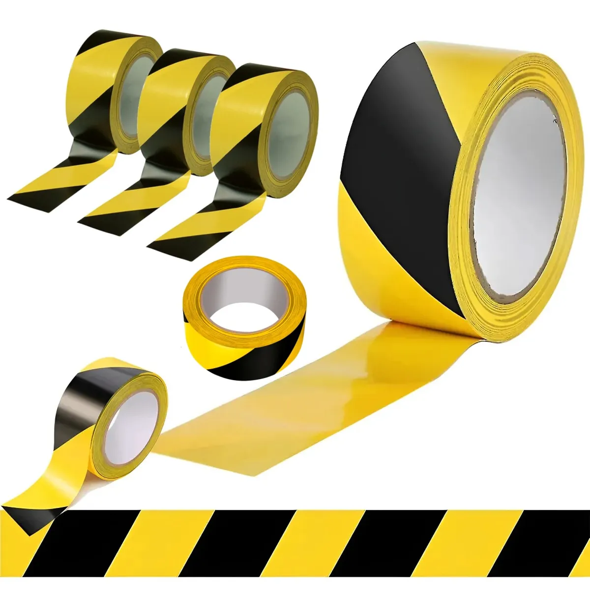 6× Cinta Delimitadora Amarillo Negro Demarcadora Seguridad 5cm×33M, marca KUANGYE - Foto Principal