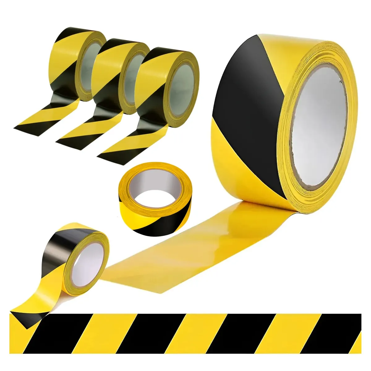 6× Cinta Delimitadora Amarillo Negro Demarcadora Seguridad 5cm×33M, marca KUANGYE - Foto Principal