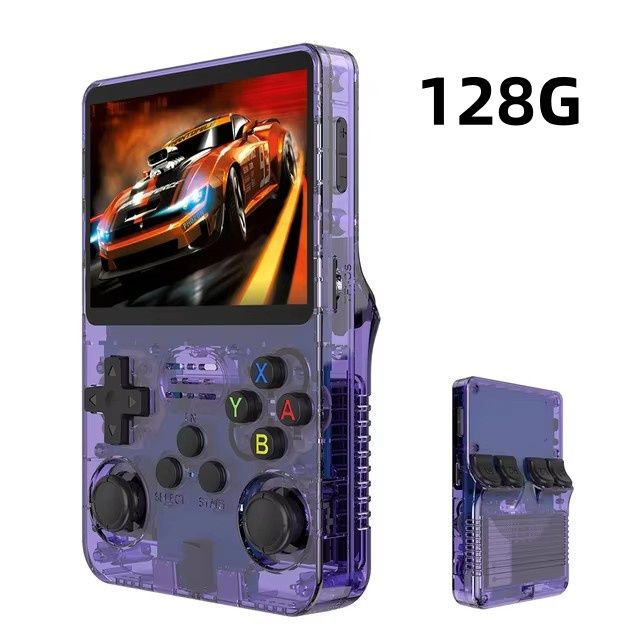 CORRERREY Consola de videojuegos portátil Retro R36S 128G sistema Linux Morado
