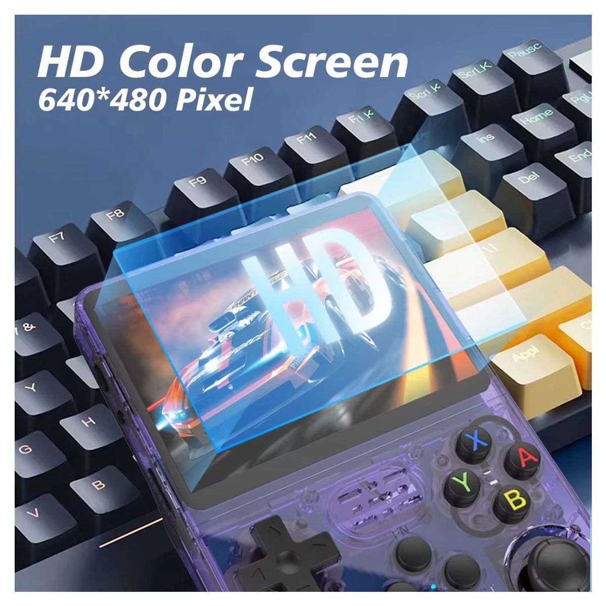 CORRERREY - Consola de videojuegos portátil Retro R36S 128G sistema Linux Morado