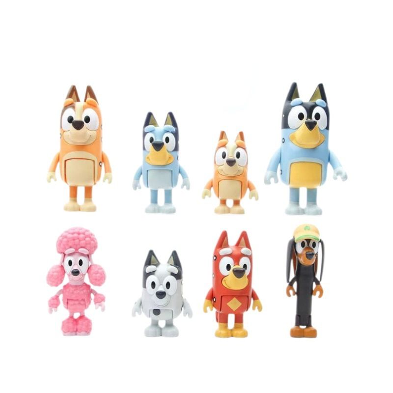 DANWEILE - Juego de 8 figuras de juguete de anime Bluey Bingo