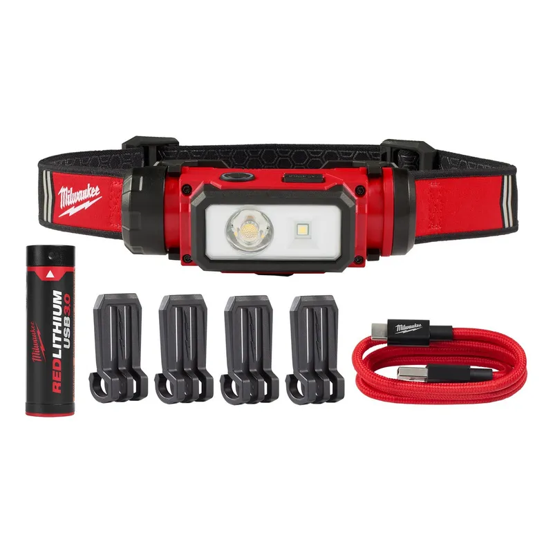 MILWAUKEE - Lámpara Para Casco Recargable Usb Milwaukee 2163-21 600 Lm