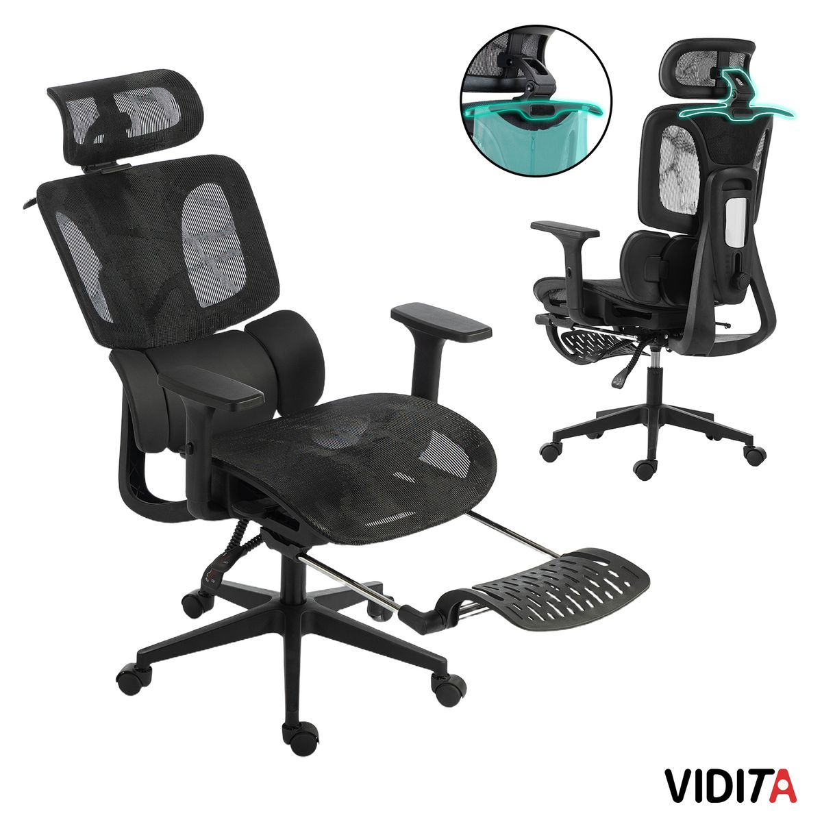 VIDITA - Silla Escritorio PROTEO Super Ergonómica Con Malla Aerovith