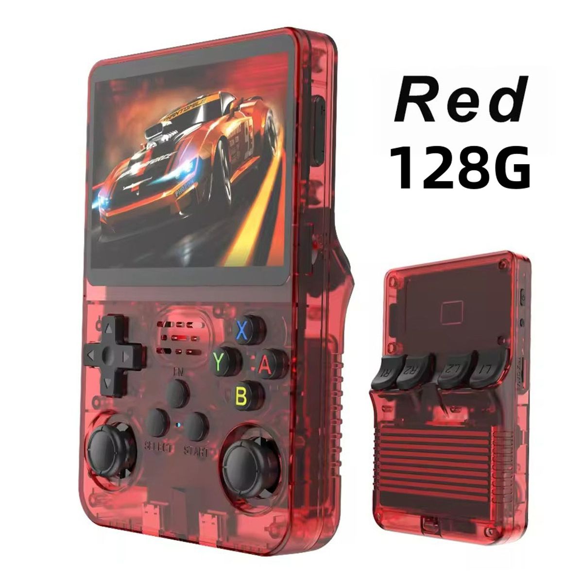 CORRERREY - Consola de videojuegos portátil Retro R36S 128G sistema Linux Rojo