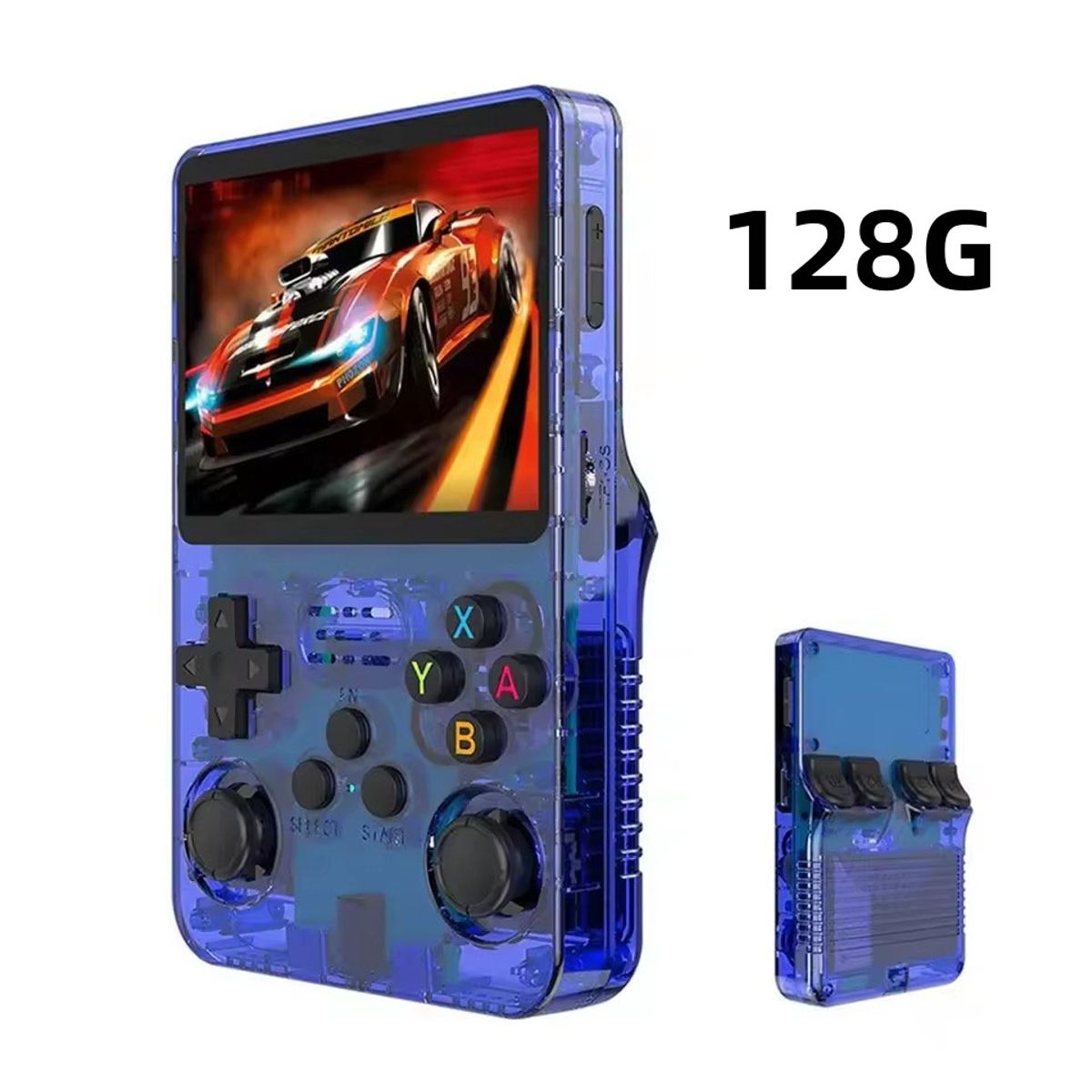 CORRERREY - Consola de videojuegos portátil Retro R36S 128G sistema Linux Azul