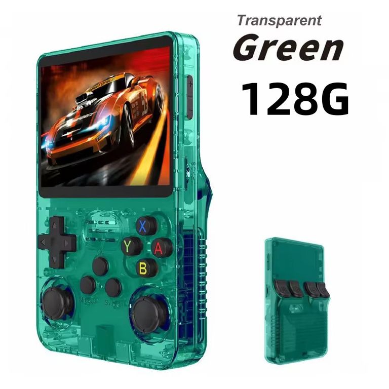CORRERREY Consola de videojuegos portátil Retro R36S 128G sistema Linux Verde