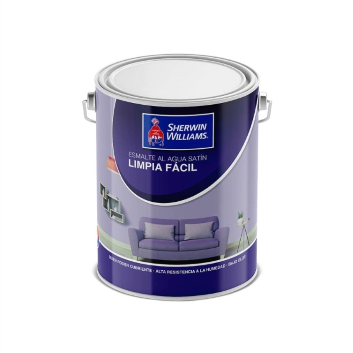 Esmalte al agua Limpia fácil satín blanco 1 gal, marca SHERWIN WILLIAMS - Foto Principal
