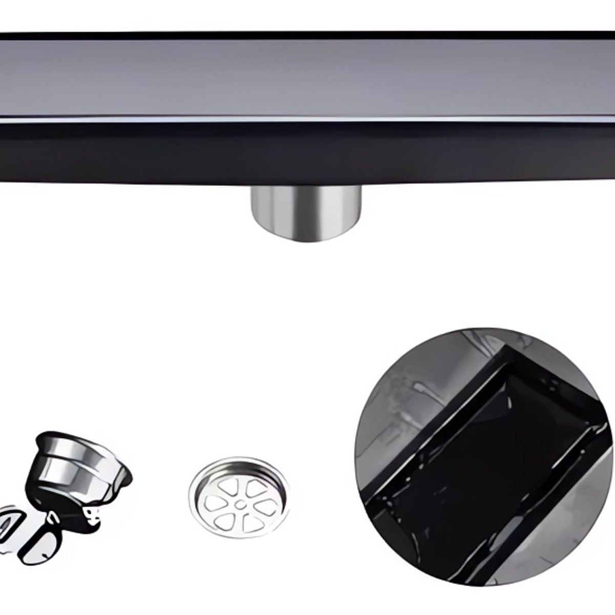 KUANGYE - 10×40cm Desagüe De Suelo Rectangular Lineal Acero Inoxid 304