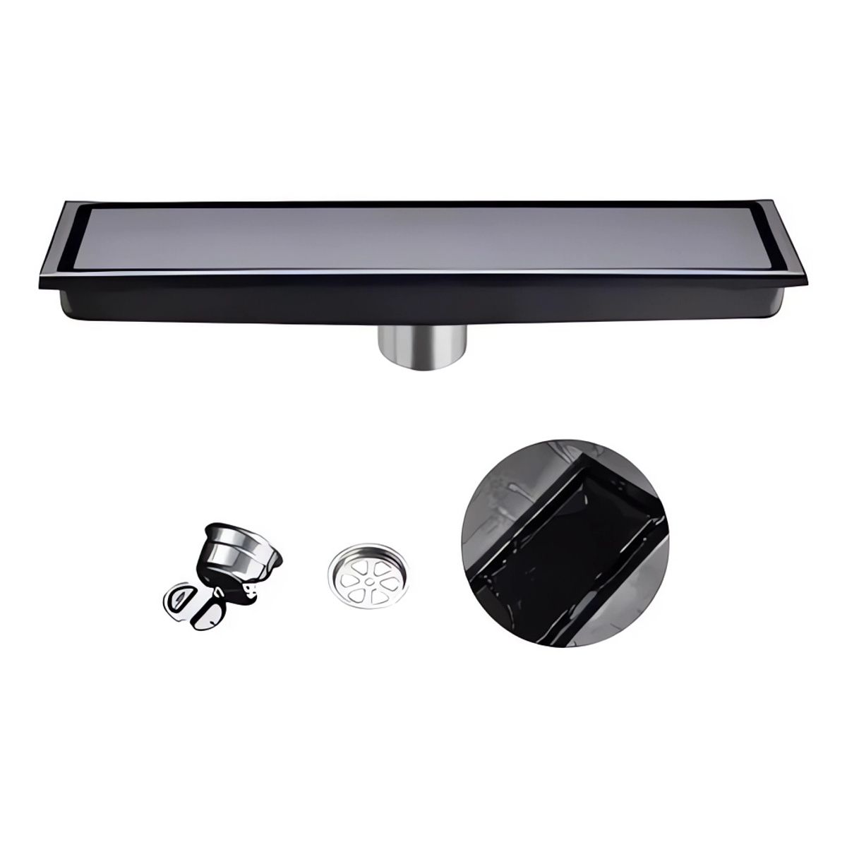 KUANGYE - 10×40cm Desagüe De Suelo Rectangular Lineal Acero Inoxid 304