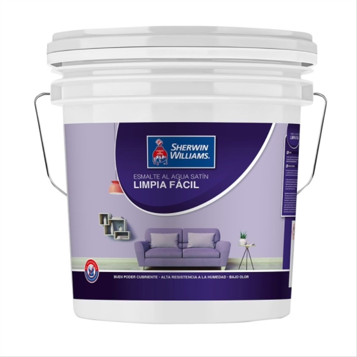 SHERWIN WILLIAMS - Esmalte al agua Limpia fácil satín blanco 4 gal