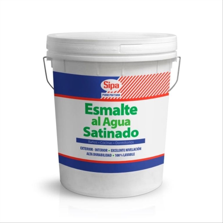 Esmalte al agua satinado blanco 4 gal