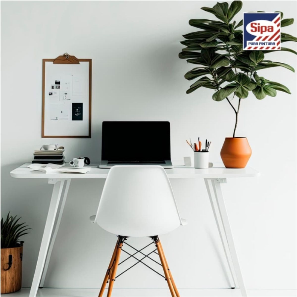 SIPA - Esmalte al agua satinado blanco 4 gal