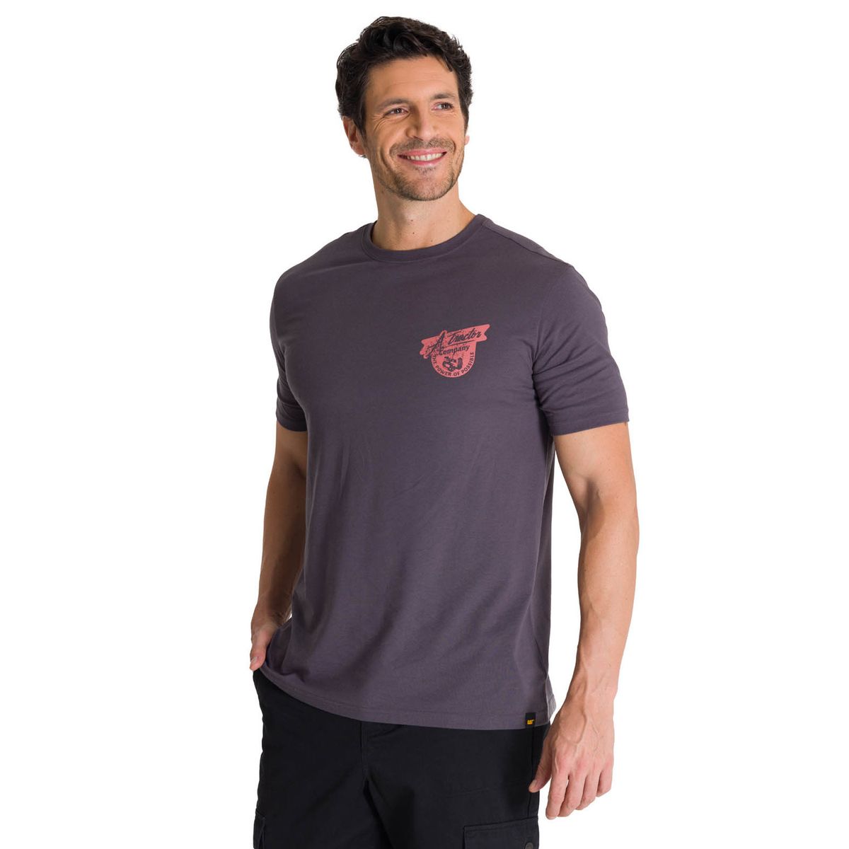 CAT - Polera Manga Corta Hombre Heritage Tractor Gris CAT