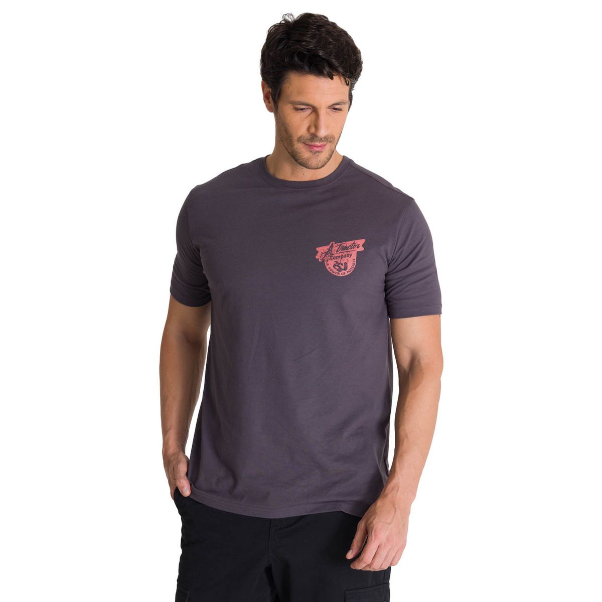 CAT - Polera Manga Corta Hombre Heritage Tractor Gris CAT