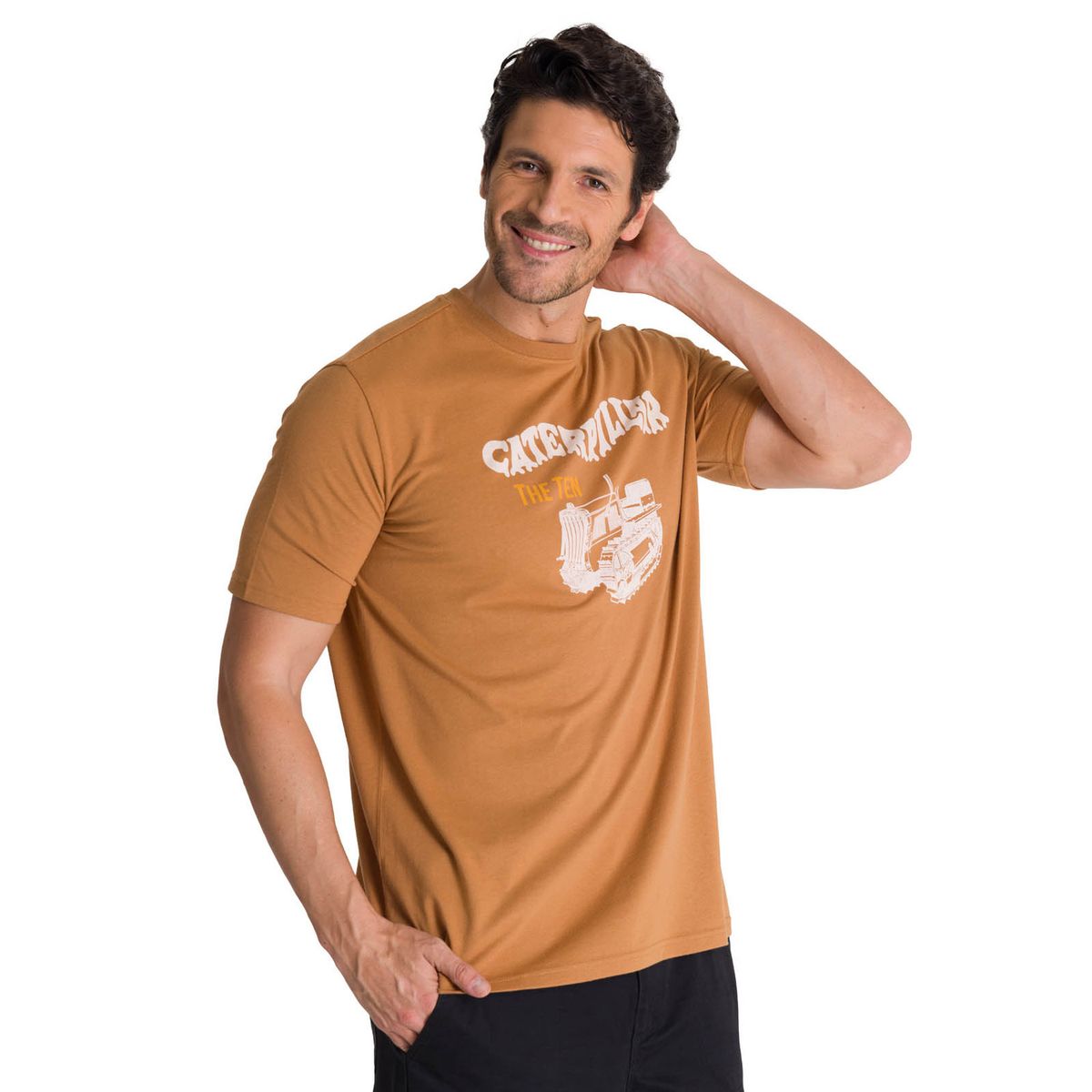 CAT - Polera Manga Corta Hombre Heritage The Ten Café CAT