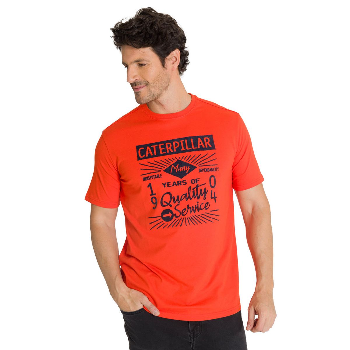 CAT - Polera Manga Corta Hombre Heritage 1904 Rojo CAT