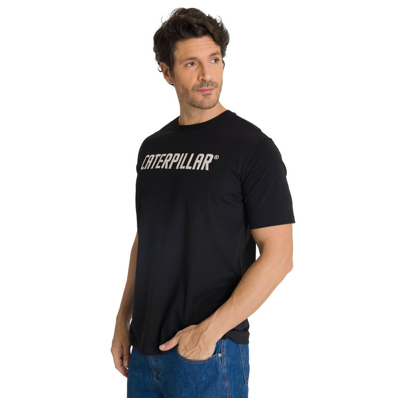 CAT - Polera Manga Corta Hombreerpillar Puff Negro CAT