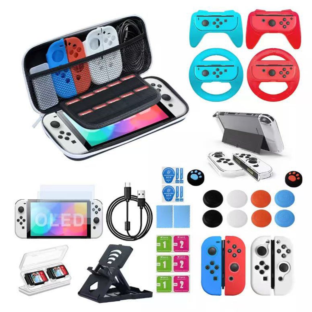 CORRERREY - Pack De 37 Accesorios Protector Nintendo Switch Oled Correrrey