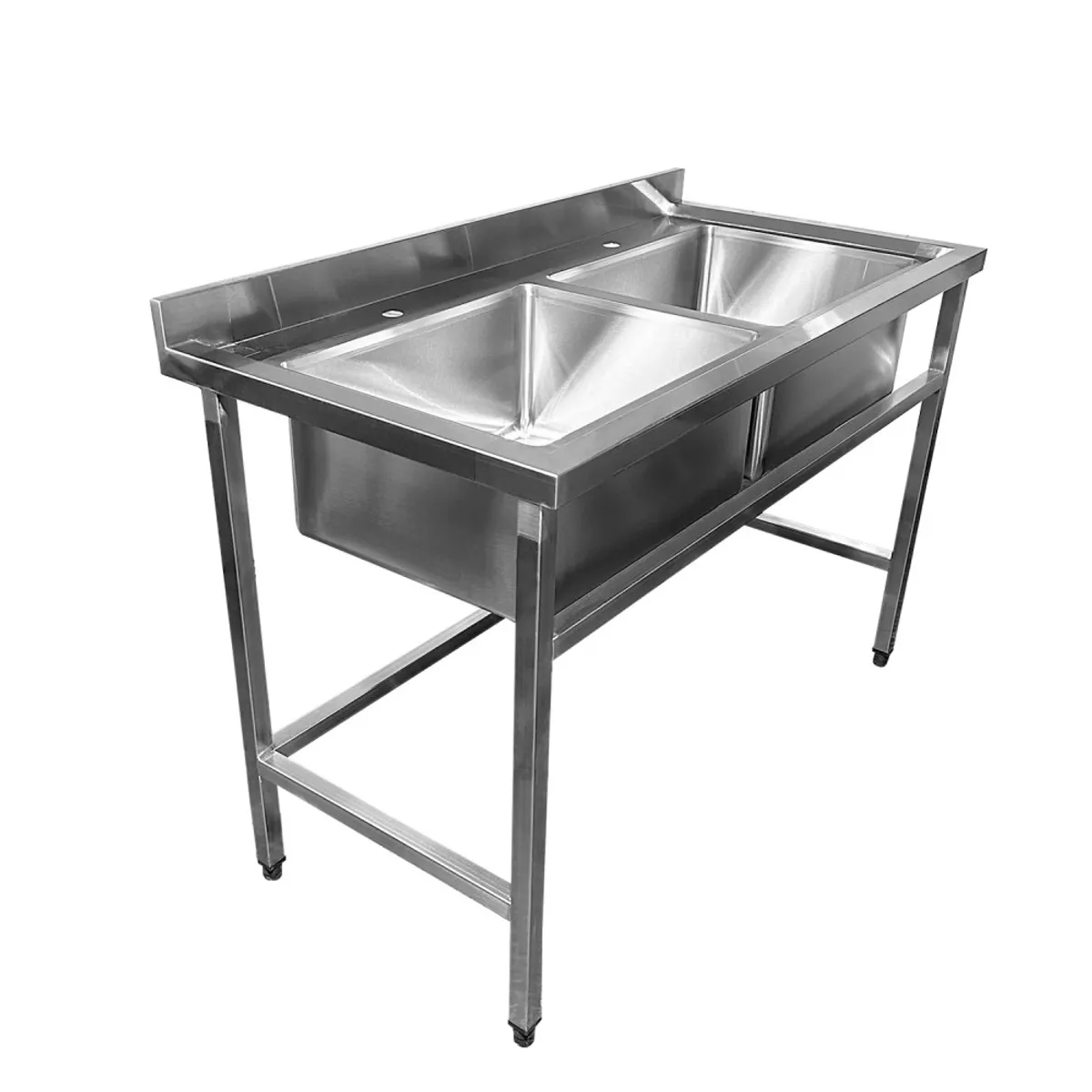 IMAS - LAVADERO MURAL 2 TAZA ACERO INOXIDABLE 140 X 60 CM