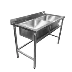 IMAS - LAVADERO MURAL 2 TAZA ACERO INOXIDABLE 140 X 60 CM