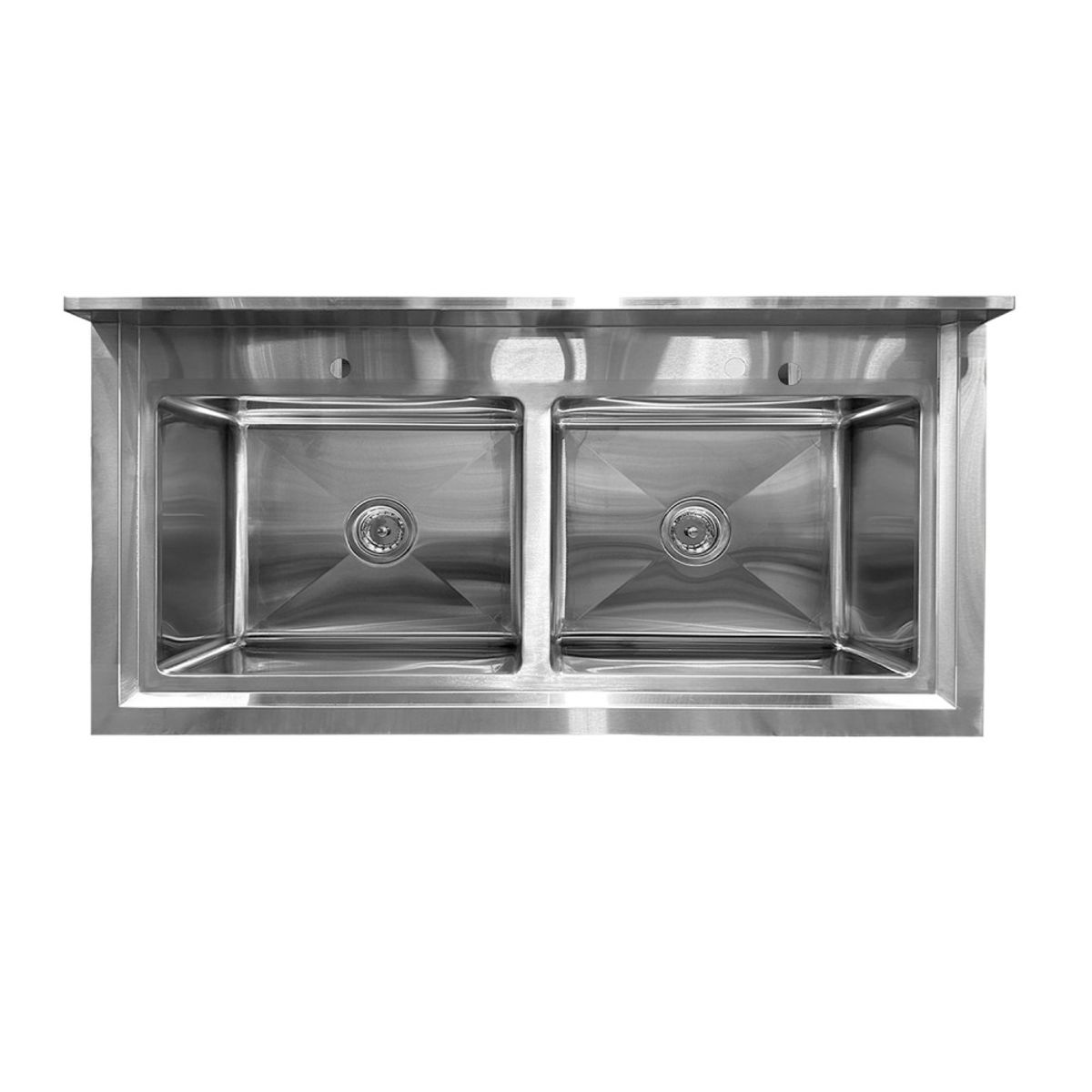 IMAS - LAVADERO MURAL 2 TAZA ACERO INOXIDABLE 140 X 60 CM