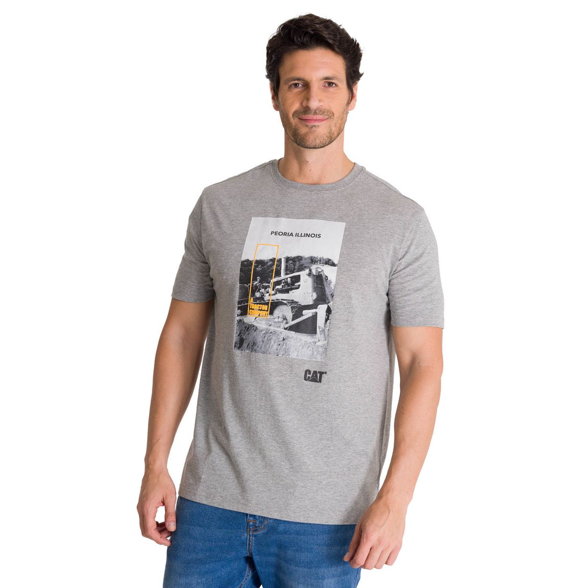 CAT - Polera Manga Corta Hombre Everyday Workwear Gris CAT