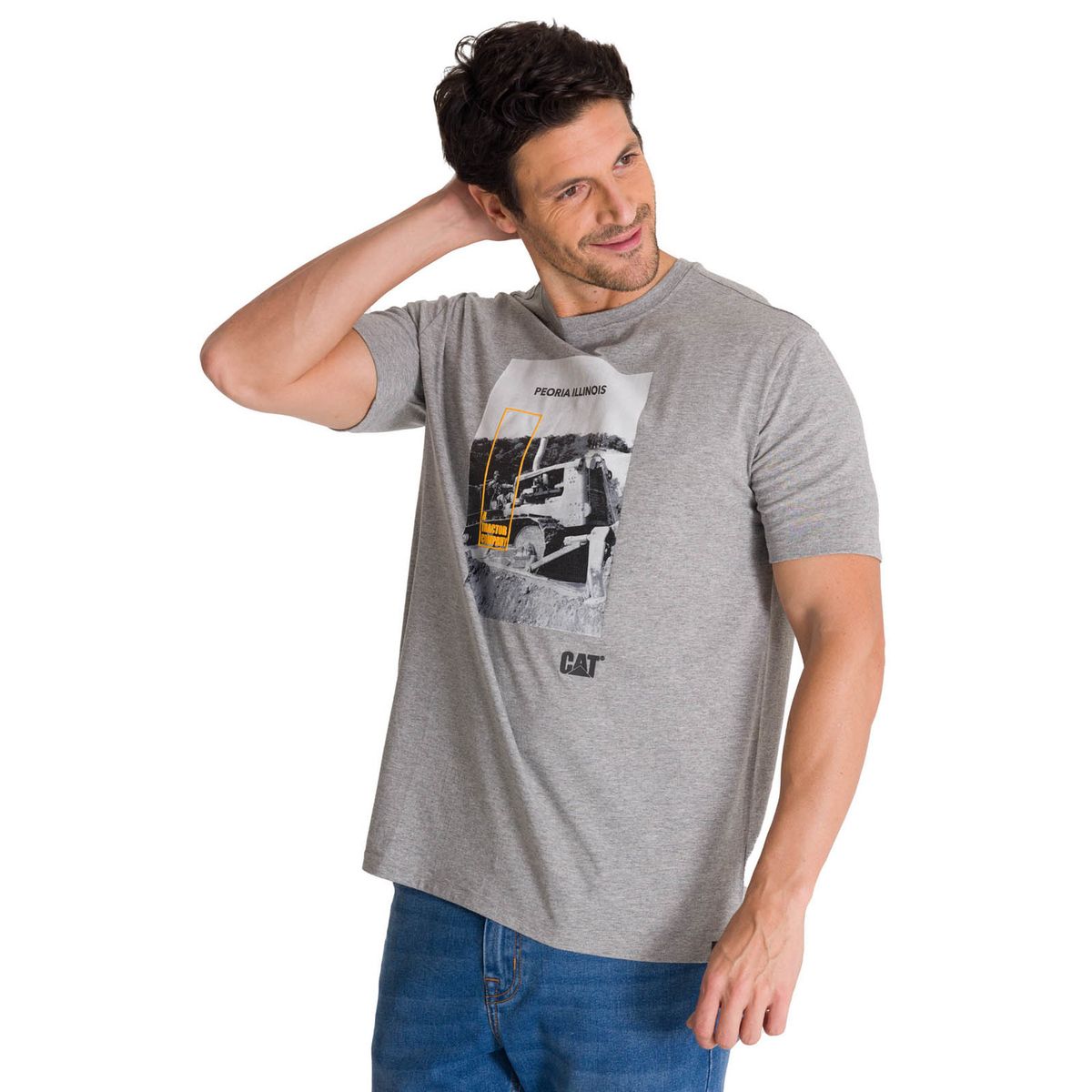 CAT - Polera Manga Corta Hombre Everyday Workwear Gris CAT
