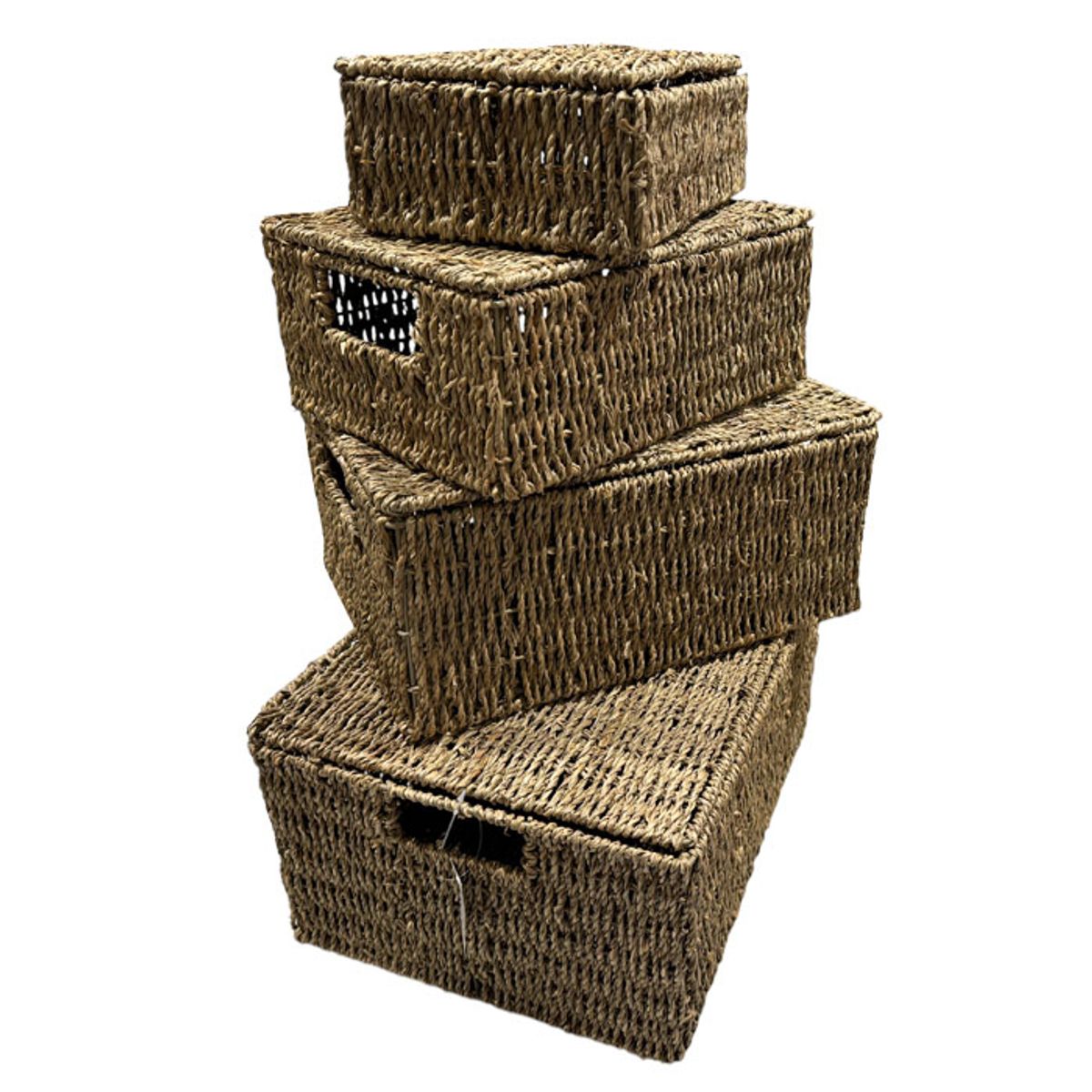 BRIC - Canastos Organizadores Seagrass Con Tapa Set De 4