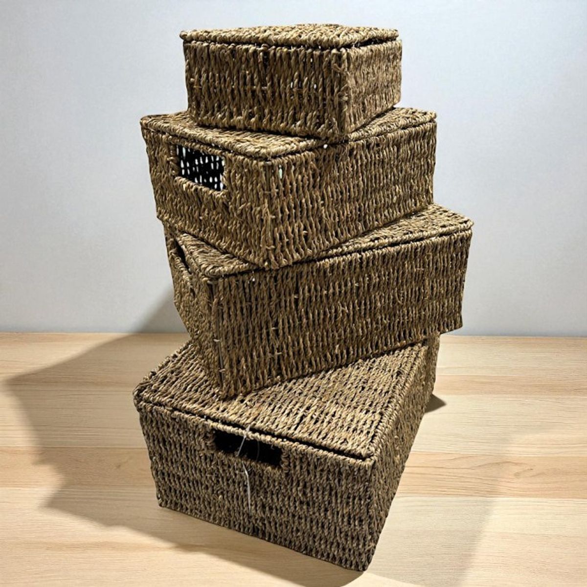 BRIC - Canastos Organizadores Seagrass Con Tapa Set De 4