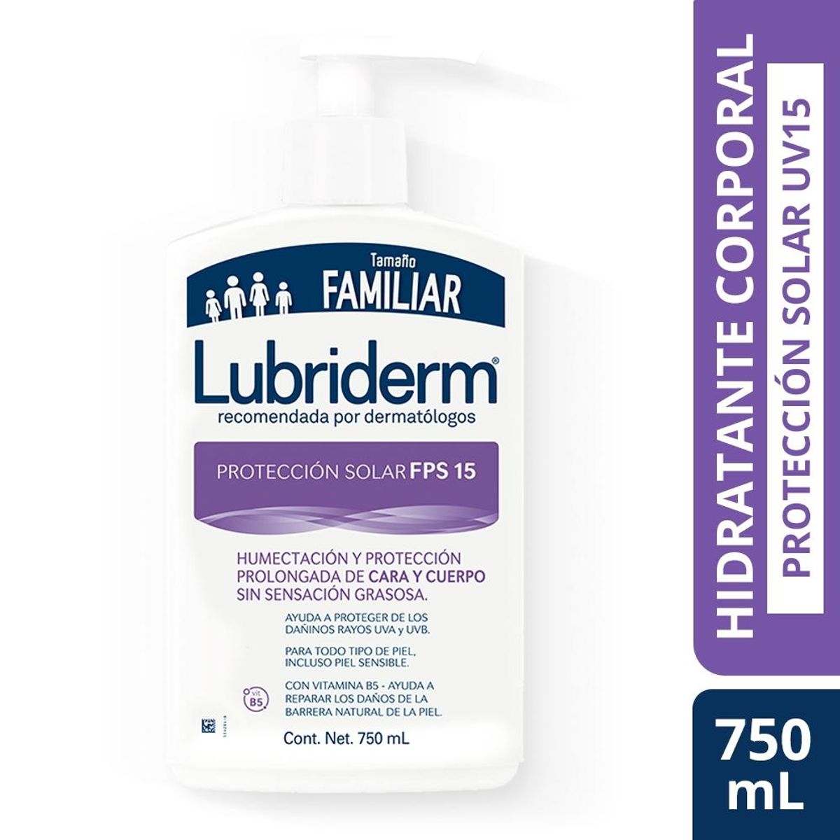 LUBRIDERM - Crema corporal LUBRIDERM Protección Solar  UV - 15 x 750 ml