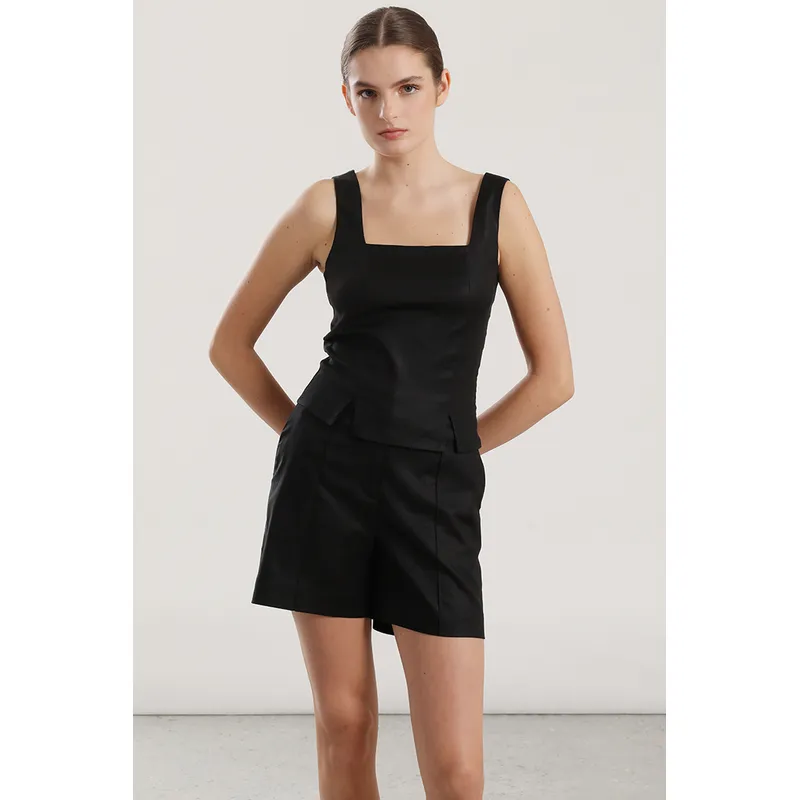 LIOLA - Top lino Liola mujer negro