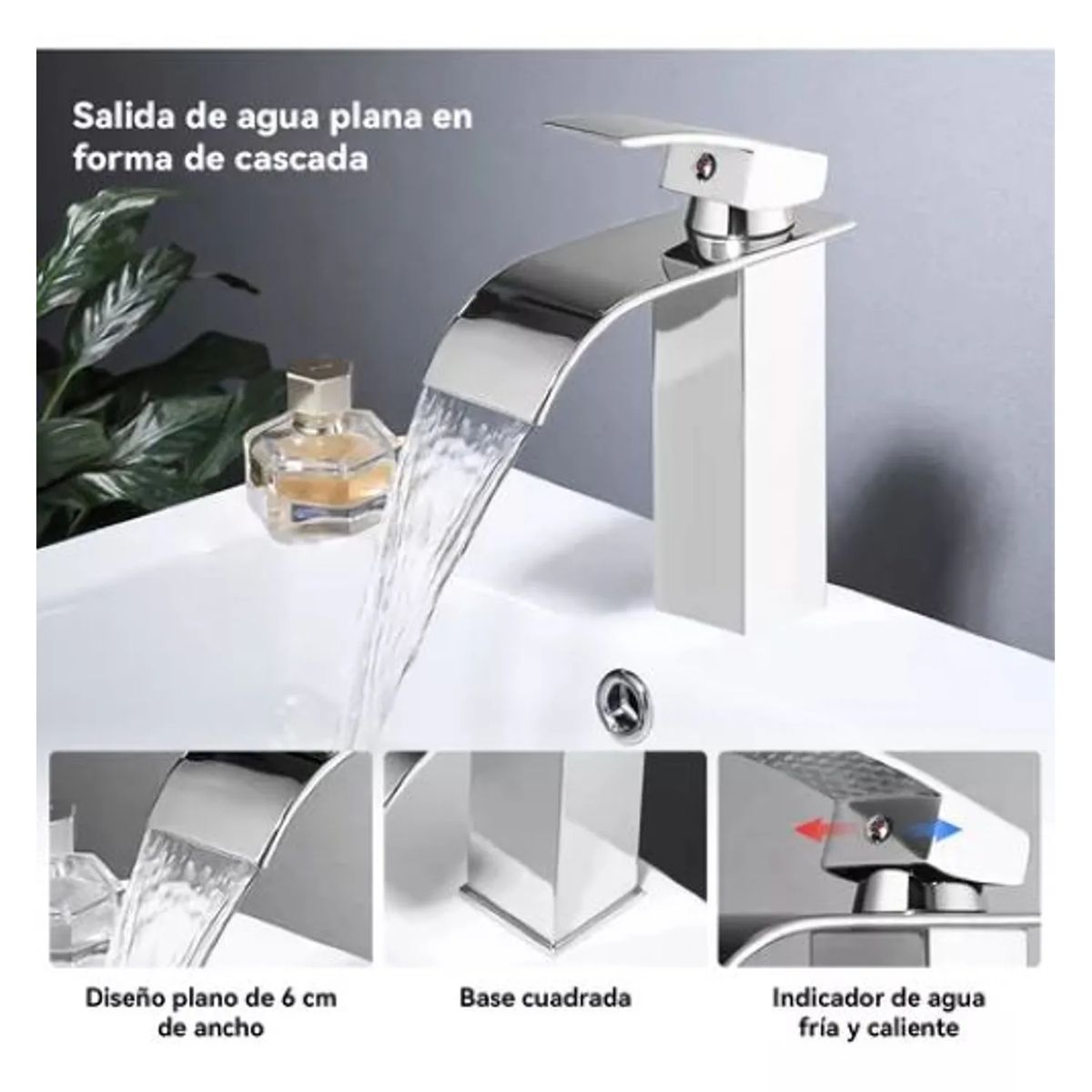 GENERICO - Llave Lavamanos agua diseño cascada