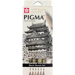 SAKURA - Set 6 Tiralíneas Pigma Micron Negro Puntas 0.03-0.8mm