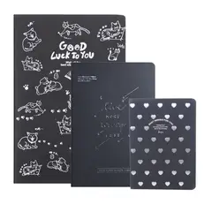 GENERICO - Set de 3 Cuadernos Hojas Negras Grande, Mediano y Chico