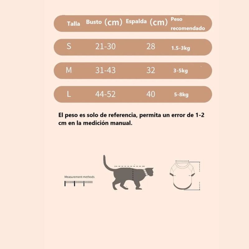 GENERICO - Fajas Post Operatorias Para Gata Perra Ropa Chaleco L