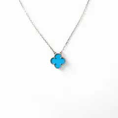 GENERICO - Cadena Clover Turquesa Trébol Plateado Default Title