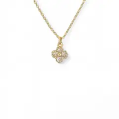 AMBAR JOYERIA - Cadena Mini Clover Blanco Dorado