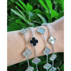 AMBAR JOYERIA - Pulsera Clover Laser Circones Trébol - Plateado