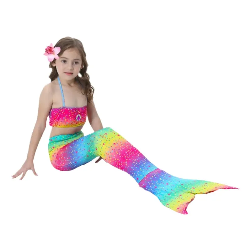 GENERICO - Pack 3unds traje de baño de sirena para niña 6 a 7 años
