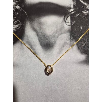 Imagen 2 del producto Collar Dorado con Circonita Ovalada en Baño de Oro 18k